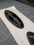 Ford Kuga MK1 & MK2 / MK2.5 3D Tri Colour Gel Badge Overlay Set – Front & Rear Emblem Covers