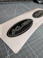 Ford Kuga MK1 & MK2 / MK2.5 3D Tri Colour Gel Badge Overlay Set – Front & Rear Emblem Covers