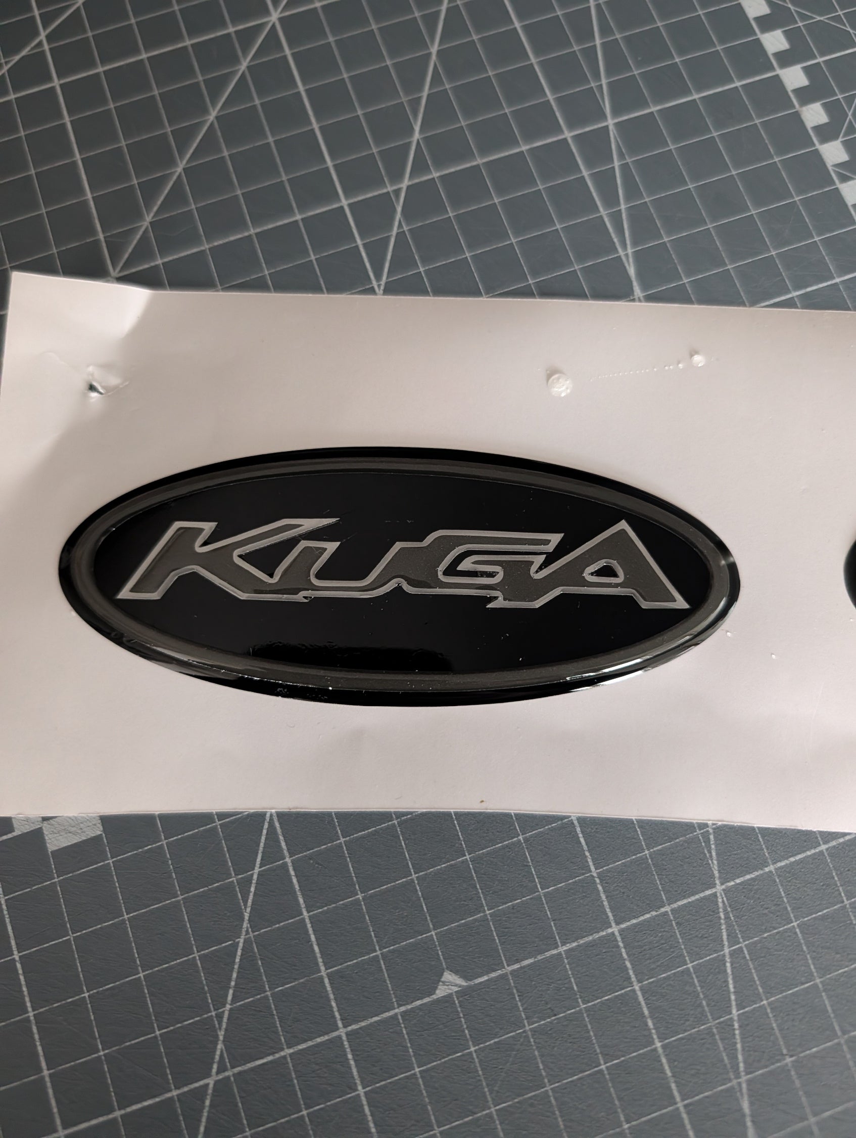 Ford Kuga MK1 & MK2 / MK2.5 3D Tri Colour Gel Badge Overlay Set – Front & Rear Emblem Covers