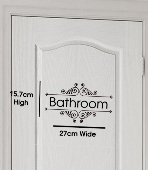 Bathroom Door Sign Self‑Adhesive Vinyl Home Sticker Decal – Funny/Modern Bathroom Wall Door Sign