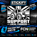 Support Local Farmers Tractor & Union Jack Vinyl Decal – £1 Donated to FCN