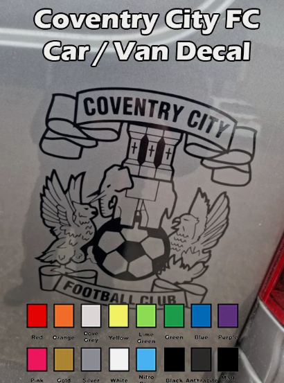 Coventry City FC 8" Sticker – Vinyl Car, Van & Wall Art Decal for Football Fans