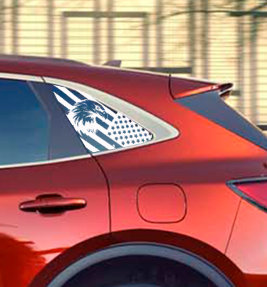 2020+ Ford Escape Rear Quarter Window Decals | American Flag Eagle Vinyl Stickers