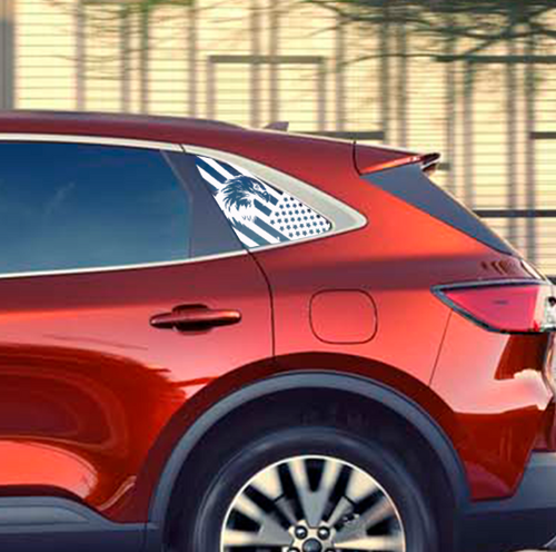 2020+ Ford Escape Rear Quarter Window Decals | American Flag Eagle Vinyl Stickers
