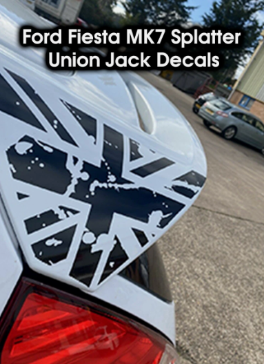 Ford Fiesta Union Jack Splatter Decals Pair – Mk7 & Mk7.5 ST Zetec S ZS Body Styling Stickers