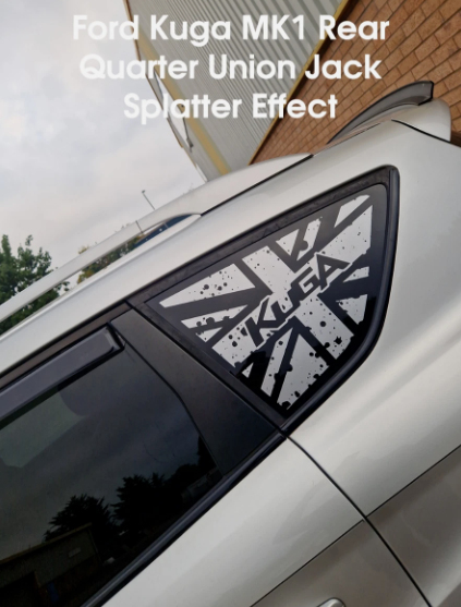 Ford Kuga MK1 Union Jack Splatter Decals Pair – Car Styling Body Stickers