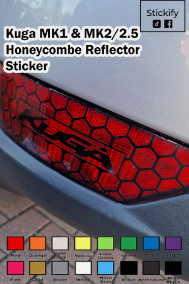 Ford Kuga MK1 & MK2/2.5 Rear Reflector Honeycomb Sticker Pair – Decals for Car Styling