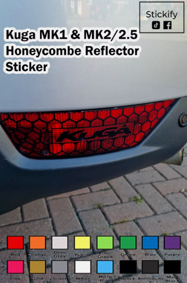Ford Kuga MK1 & MK2/2.5 Rear Reflector Honeycomb Sticker Pair – Decals for Car Styling