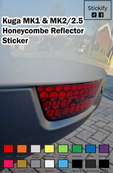 Ford Kuga MK1 & MK2/2.5 Rear Reflector Honeycomb Sticker Pair – Decals for Car Styling