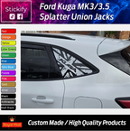 Ford Kuga MK3 / MK3.5 Union Jack Splatter Effect Vinyl Decals – Glossy Exterior Car Stickers (Pair)