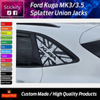 Ford Kuga MK3 / MK3.5 Union Jack Splatter Effect Vinyl Decals – Glossy Exterior Car Stickers (Pair)