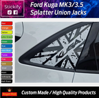 Ford Kuga MK3 / MK3.5 Union Jack Splatter Effect Vinyl Decals – Glossy Exterior Car Stickers (Pair)