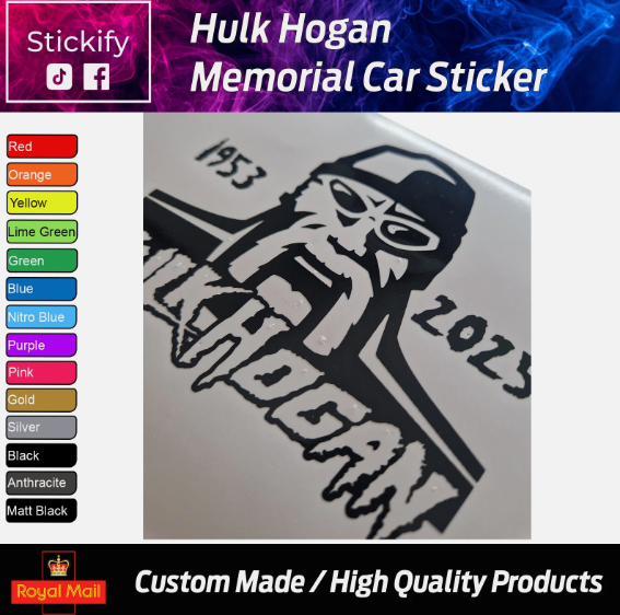 Hulk Hogan Memorial Car Sticker 1953‑2025 – WWE Legend Decal for Cars