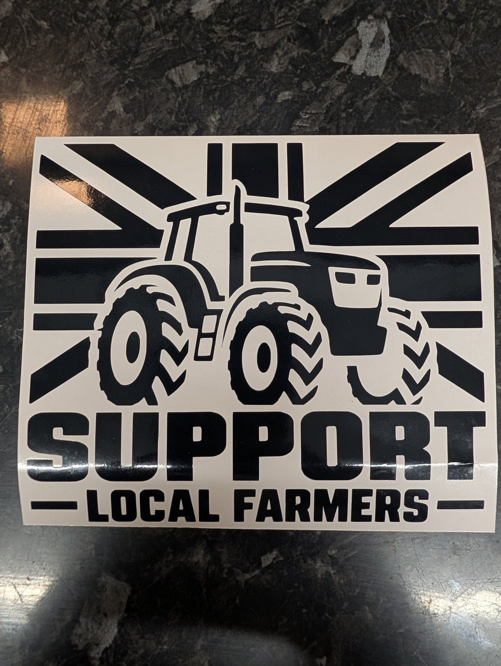 Support Local Farmers Tractor & Union Jack Vinyl Decal – £1 Donated to FCN