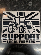 Support Local Farmers Tractor & Union Jack Vinyl Decal – £1 Donated to FCN