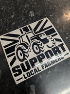 Support Local Farmers Tractor & Union Jack Vinyl Decal – £1 Donated to FCN