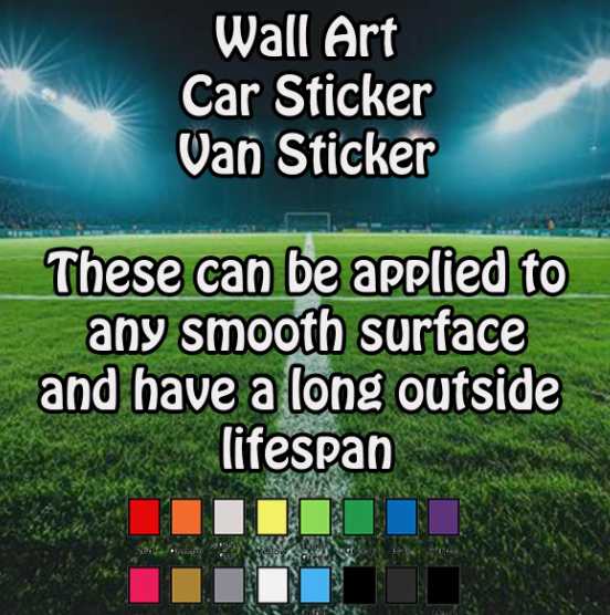 Personalised Football Club Crest 8" Car & Van Sticker – Glossy Custom Decal Badge