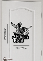 Personalised Mermaid Kids Door Sign Home Sticker – Custom Name Bedroom Decor