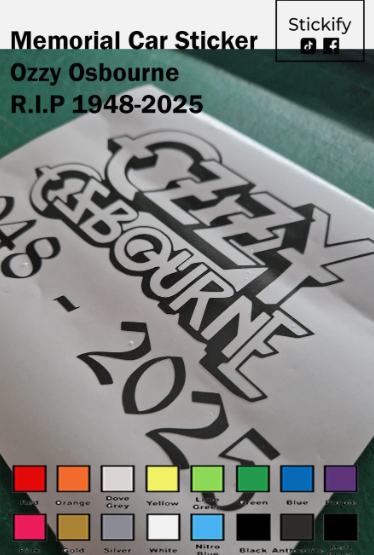 RIP Ozzy Osbourne Memorial Car Sticker Decal – Black Sabbath Tribute