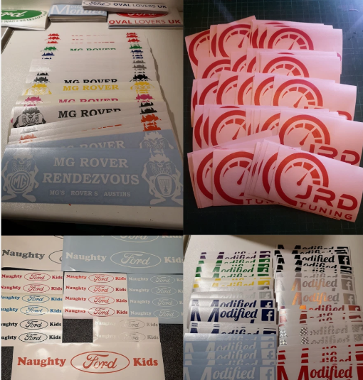 Custom Vinyl Stickers Upto 30cm – Pack of 30 Personalised Car & Business Decals