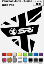 Vauxhall Astra J Rear Quarter Union Jack Decals Pair – VXR SRi Glossy Car Stickers