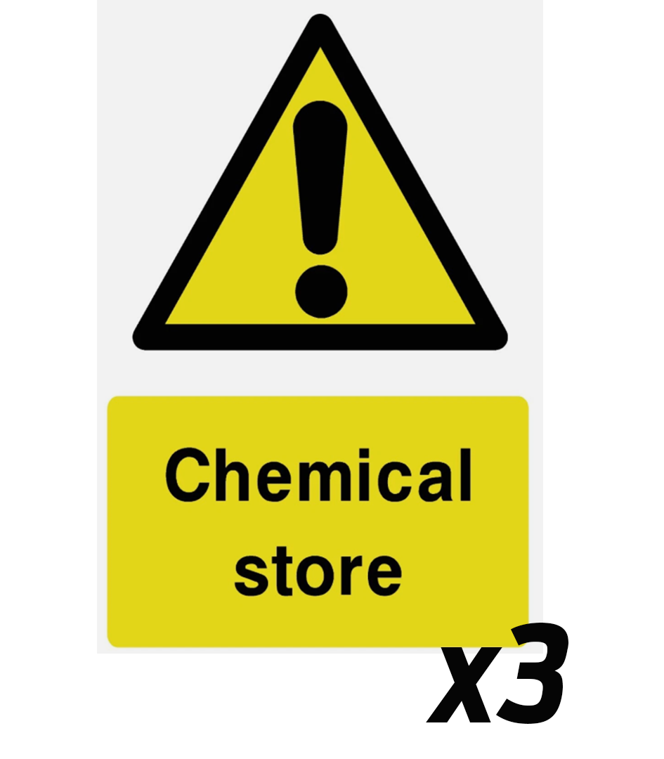 Danger: Chemicals On Board Vehicle Decal x3 – DIY Signwriting Kit
