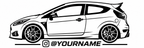 Ford Fiesta Mk7 ST Silhouette Decal Pair – Personalised Instagram / Social Media Stickers