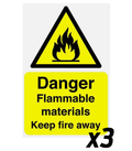 Danger: Flammable Materials Vehicle Decal x3 – DIY Signwriting Kit