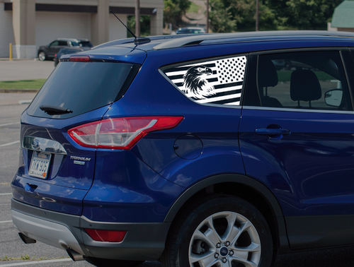2013–2019 Ford Escape Rear Quarter Window Decals – American Flag Eagle
