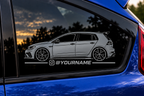 VW Golf R Silhouette Decal Pair – Personalised Instagram / Social Media Stickers