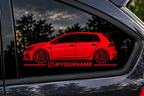 VW Golf GTI Silhouette Decal Pair – Personalised Instagram / Social Media Stickers