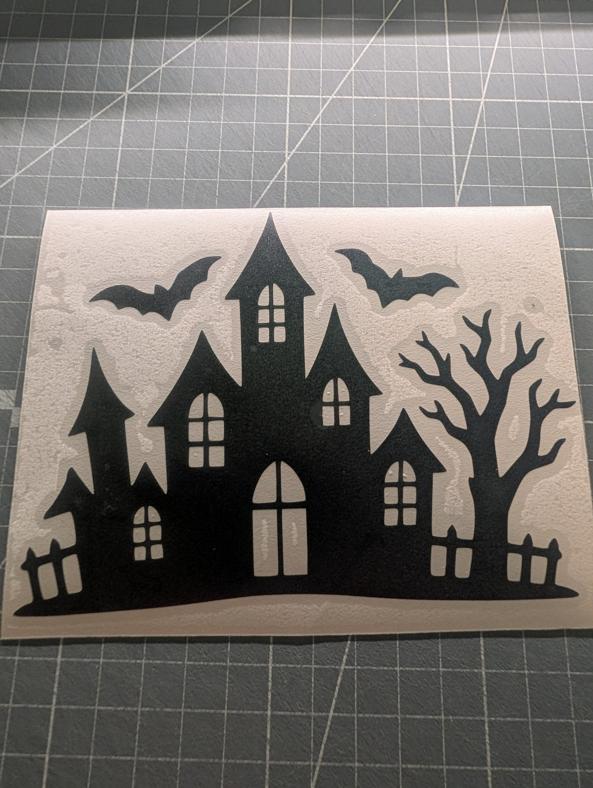 Halloween Haunted House Vinyl Decal Sticker – Choose Your Size & Colour
