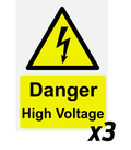 Danger High Voltage Vehicle Decal x3 – Vinyl Signwriting Sticker