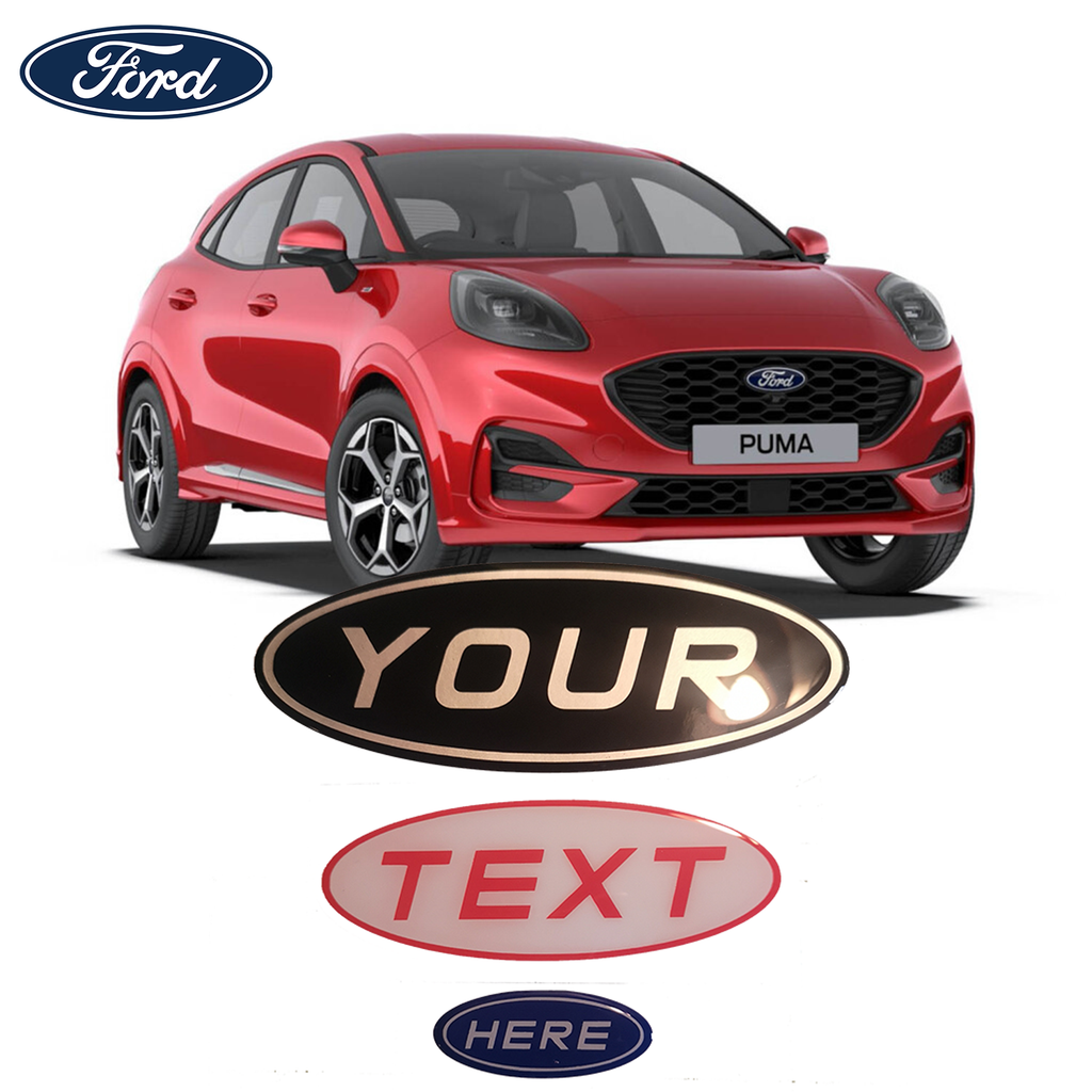 Ford Puma 2024 Onwards Facelift Gel Badge Overlay set Front Rear and Steering