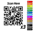 Scan Here QR Code Sticker x3 – Website Link Vinyl Decal