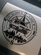 VW Camper Van Liverpool Skyline Compass Vinyl Sticker Decal – T4 T5 T6 Transporter