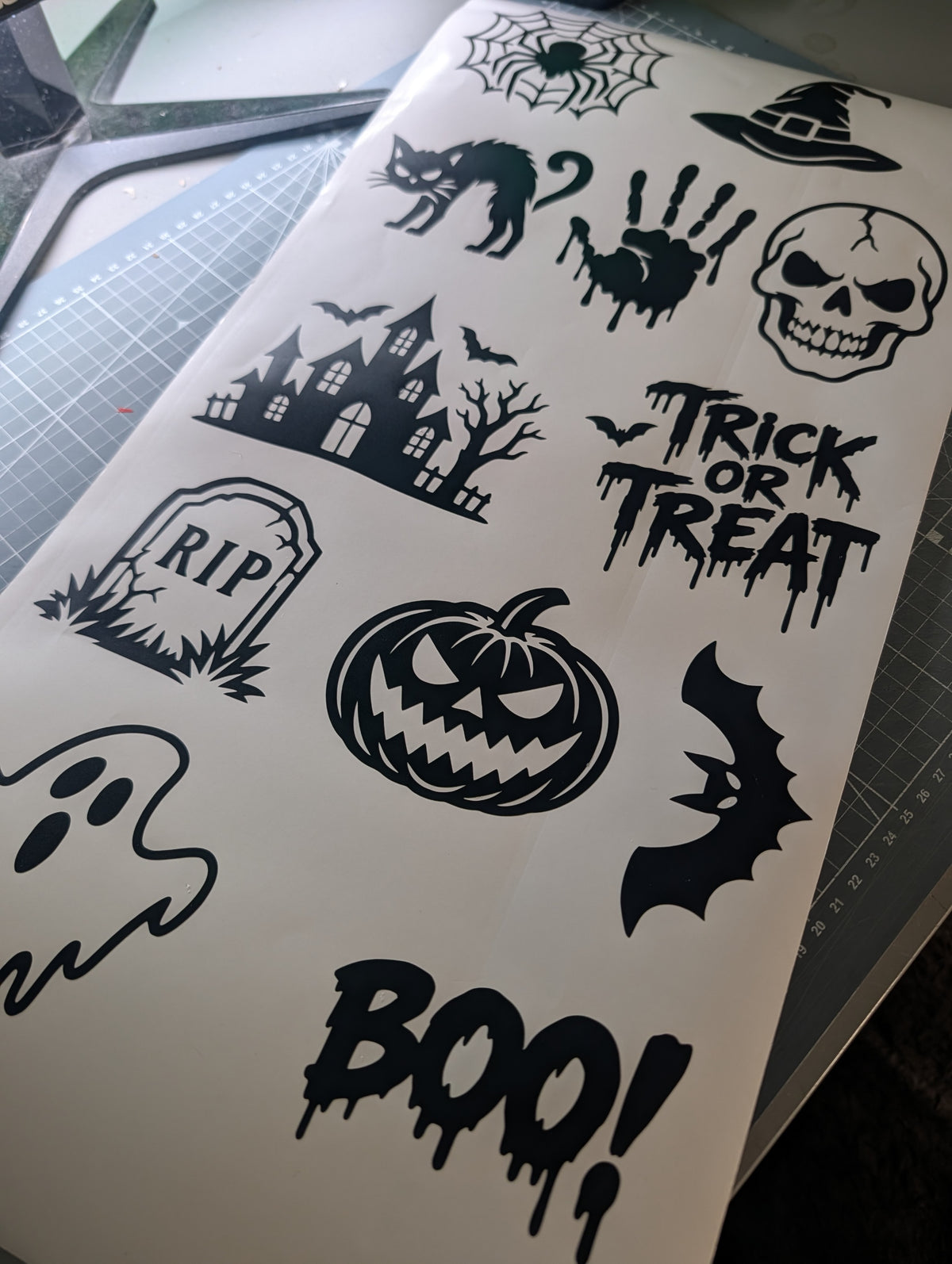 Halloween Window Vinyl Decal Pack – 12 Spooky Stickers | Standard or Mix & Match