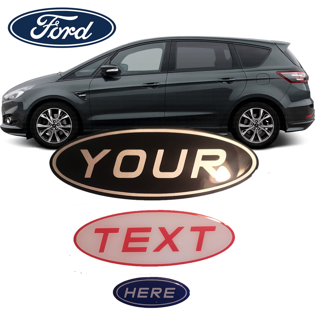 Ford S-MAX MK2 2015+ Custom Gel Badge Overlay Set – Front, Rear & Steering Wheel Emblems