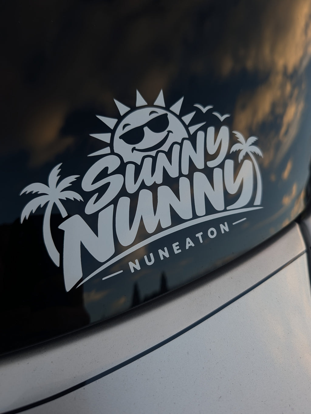 Sunny Nunny Nuneaton Vinyl Sticker – 15cm